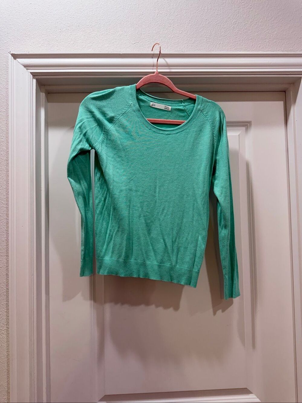 Sfera Green Lightweight Knit Crewneck Long Sleeve Sweater Size M